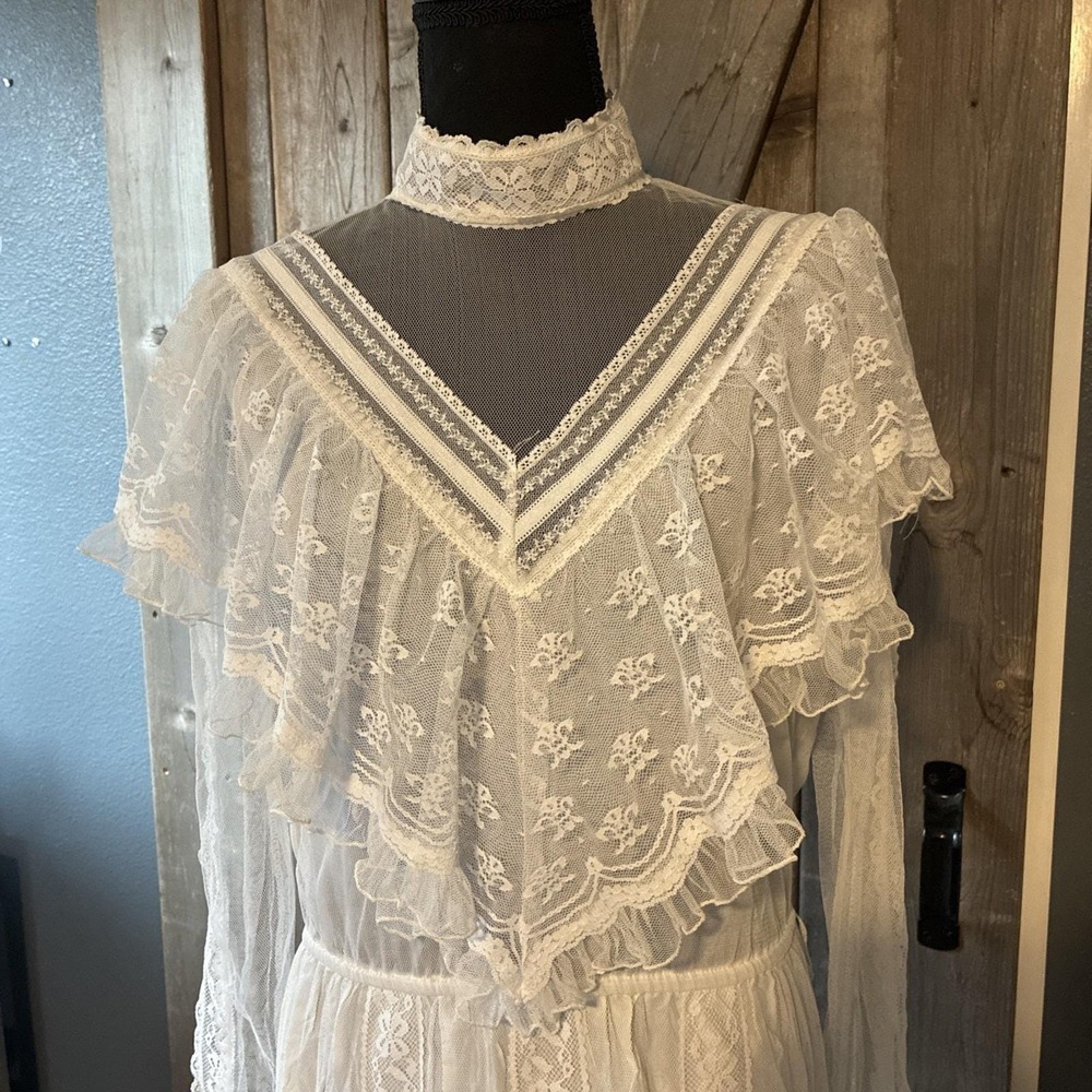 VTG Gunne Sax Romantic Renaissance Bridal Collection Lace Dress Gown Sz 13